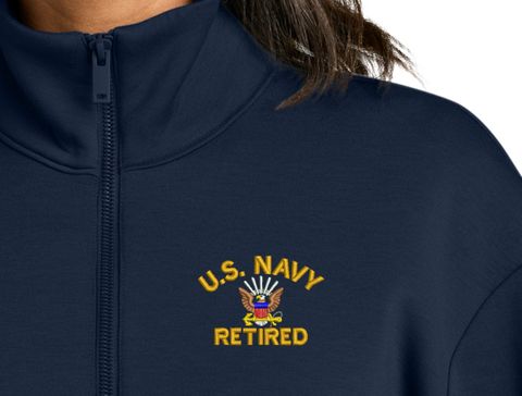 U.S. Navy Retired Women's Soft Spacer Quarter-Zip