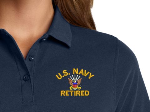 U.S. Navy Retired Women's Stain-Release Polo