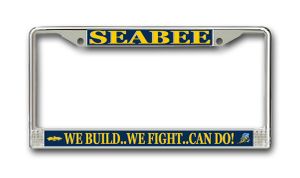 U.S. Navy Seabee 'Can Do' Officer License Plate Frame