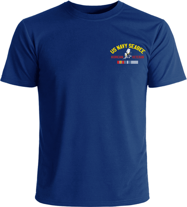 U.S. Navy Seabees Korean Veteran Service Ribbons Left Chest T-Shirt