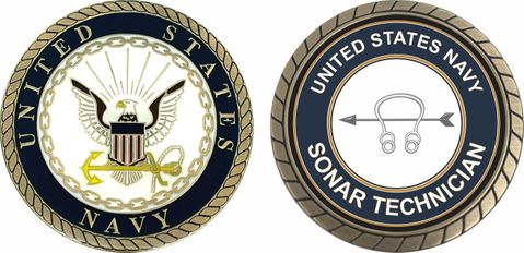 U.S. Navy Sonar Technician ST Challenge Coin