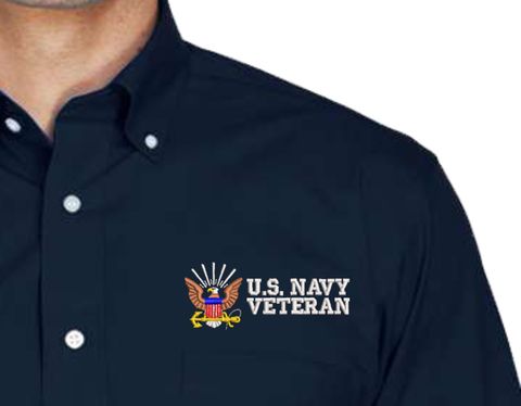 U.S. Navy Veteran Embroidered Dress Shirt