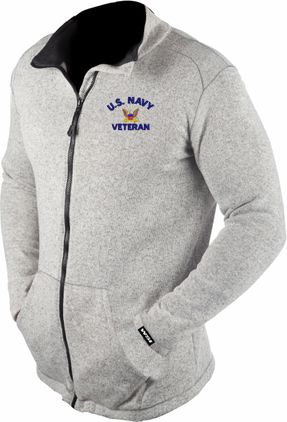U.S. Navy Veteran Knit HEATR Long Sleeve Full Zip