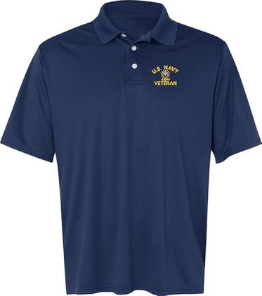U.S. Navy Veteran Navy Blue Moisture Wicking Polo Large