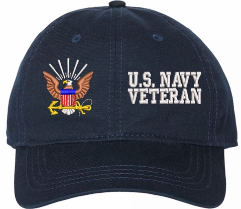 U.S. Navy Veteran Navy Blue Unstructured Dad Cap