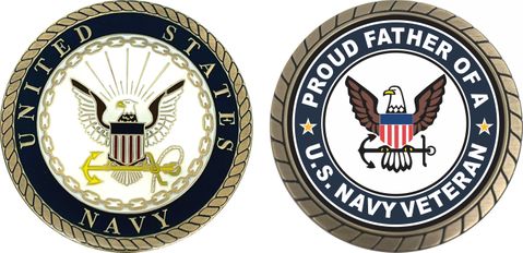 U.S. Navy Veteran Proud Father Challenge Coin
