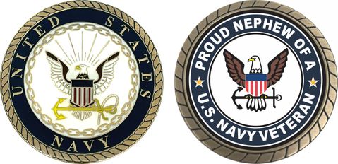 U.S. Navy Veteran Proud Nephew Challenge Coin
