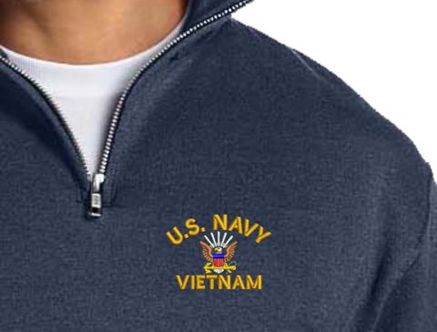 U.S. Navy Veteran Embroidered Quarter-Zip Pullover