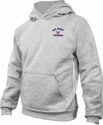 U.S. Navy Vietnam Heather Grey WSI Heavyweight Hoodie Medium