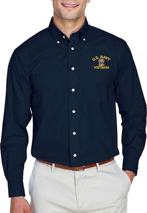 U.S. Navy Vietnam Navy Blue Dress Shirt Medium