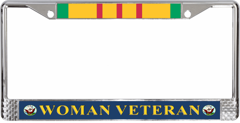 U.S. Navy Vietnam War Ribbon Woman Veteran License Plate Frame