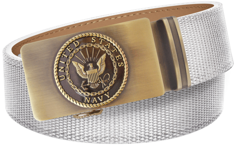 U.S. Navy White Nylon Weave Slide Belt
