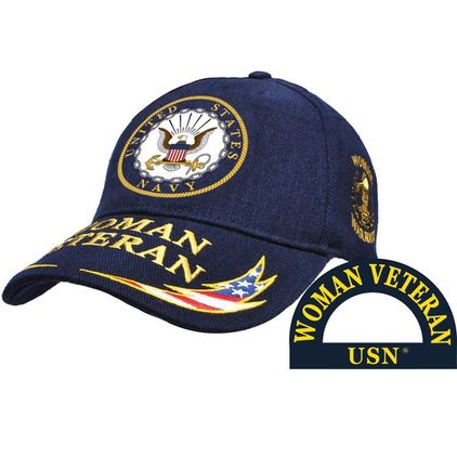 U.S. Navy Woman Veteran Embroidered Navy Blue Cap