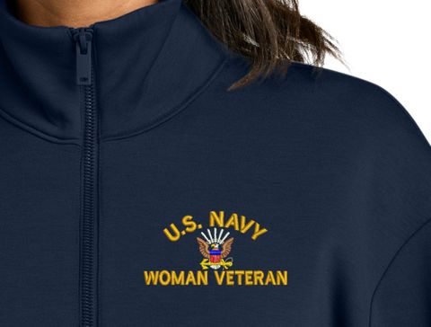 U.S. Navy Woman Veteran Women's Soft Spacer Quarter-Zip