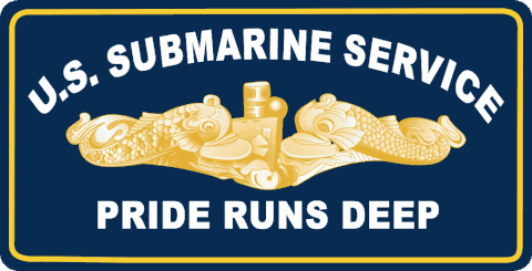 U.S. Submarine Service/Pride Runs Deep With Gold Dolphins Auto Tag