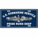 U.S. Submarine Service/Pride Runs Deep With Silver Dolphins Auto Tag