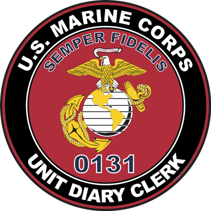 U.S.M.C. MOS 0131 Unit Diary Clerk Decal