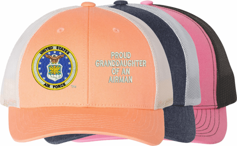 United States Air Force Emblem Proud Granddaughter of an Airman Women's Cap