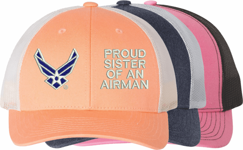 United States Air Force Hap Wings Proud Sister of an Airman Women's Cap