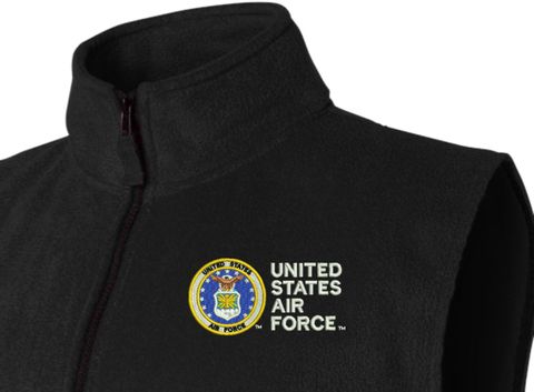 United States Air Force Full Zip Fleece Vest