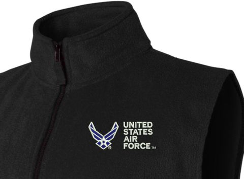 United States Air Force Full Zip Fleece Vest