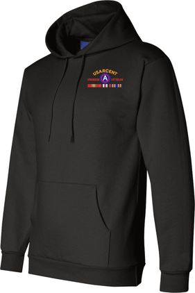 United States Army Central Afghanistan Veteran with Ribbons Embroidered Hoodie