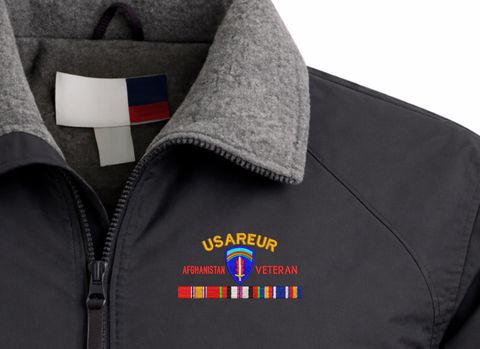United States Army Europe Afghanistan Veteran with Ribbons Embroidered 3-Season Jacket