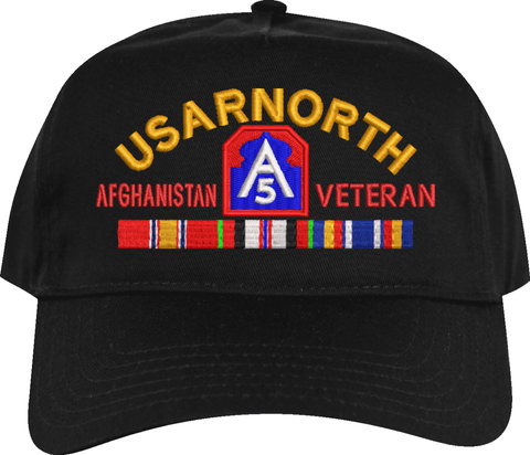 United States Army North Afghanistan Veteran Embroidered Cap with Ribbons