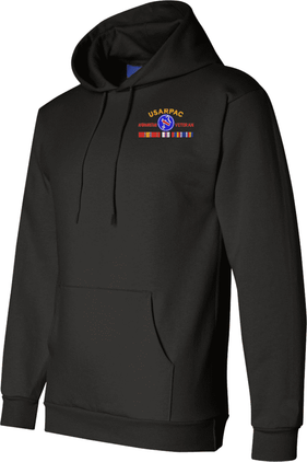 United States Army Pacific Afghanistan Veteran with Ribbons Embroidered Hoodie