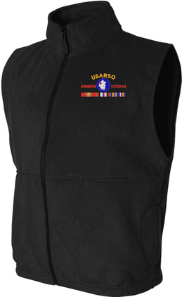 United States Army South Afghanistan Veteran with Ribbons Embroidered Fleece Vest