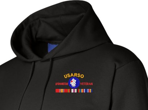 United States Army South Afghanistan Veteran with Ribbons Embroidered Hoodie