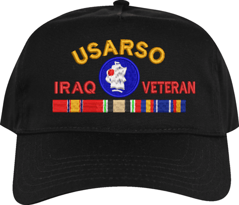 United States Army South Iraq Veteran Embroidered Cap with Ribbons