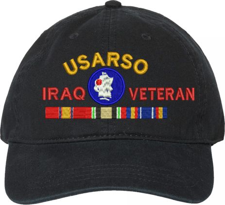 United States Army South Iraq Veteran with Ribbons Unstructured Dad Cap