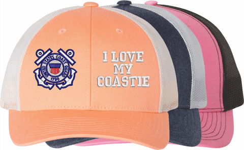 United States Coast Guard Anchor Insignia I Love My Coastie Women's Cap