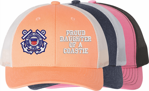 United States Coast Guard Anchor Insignia Proud Daughter of a Coastie Women's Cap
