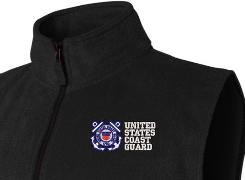 United States Coast Guard Full Zip Fleece Vest
