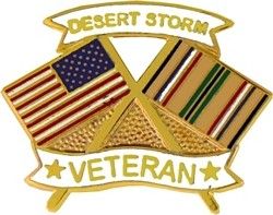United States & Desert Storm Crossed Flags Desert Storm Veteran Pin (1 1/4 inch)