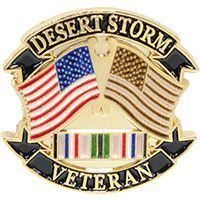 United States & Desert Storm Crossed Flags Desert Storm Veteran Pin (1 1/4 inch)