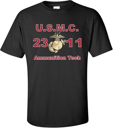 United States Marine Corps MOS 2311 Ammunition Tech Black Short Sleeve T-Shirt X-Large