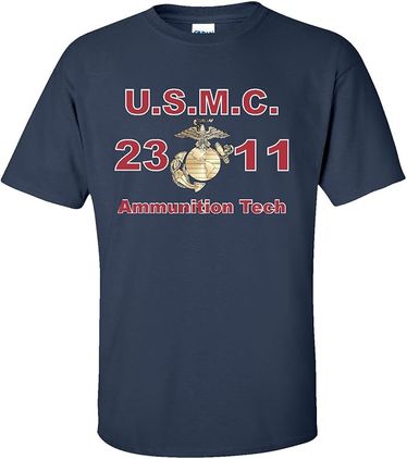 United States Marine Corps MOS 2311 Ammunition Tech Navy Blue Short Sleeve T-Shirt 2X-Large