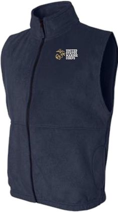 United States Marine Corps Navy Blue Fleece Vest Large