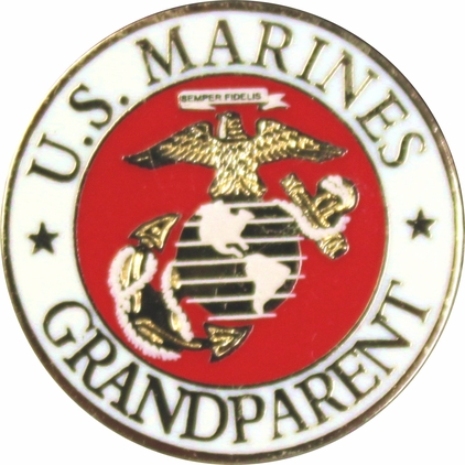 United States Marine Corps Proud Grandparent 1 Inch Lapel Pin