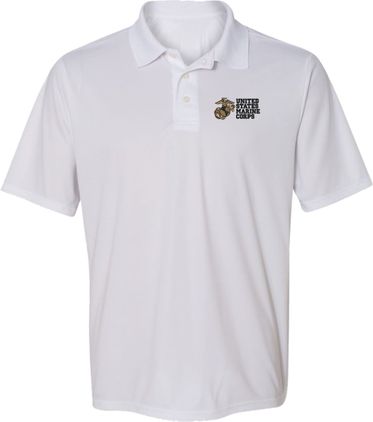 United States Marine Corps White Moisture Wicking Polo X-Large