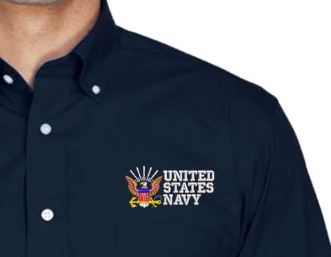 United States Navy Embroidered Dress Shirt