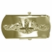 United States Navy Submarine Officer Belt Buckle with Gold Dolphins