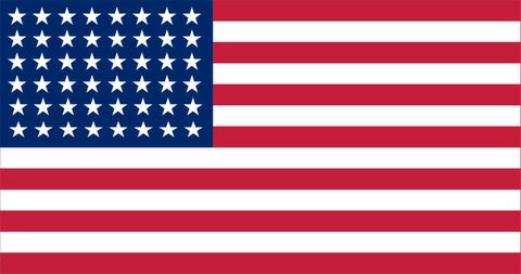 United States of America 48 Star Flag Decal Sticker