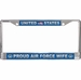 United States Proud Air Force Wife License Plate Frame