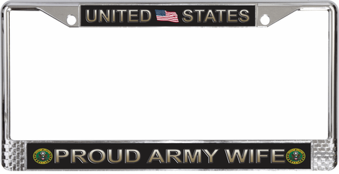 United States Proud Army Wife License Plate Frame