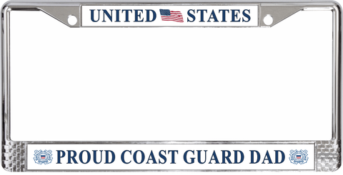 United States Proud Coast Guard Dad License Plate Frame