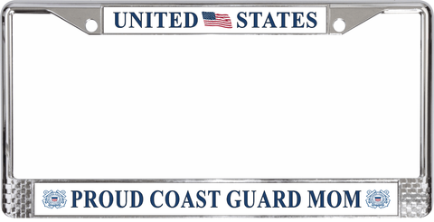 United States Proud Coast Guard Mom License Plate Frame